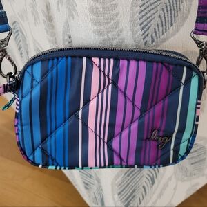 lug Quilted Crossbody Bag - Blue, Pink & Purple